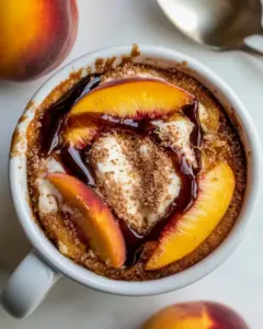 Gooey Peach Mug Cake