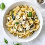 20 Minute Summer Squash Pasta with Brown Butter Goat Cheese