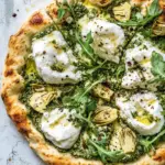 Artichoke Pesto Burrata Pizza Lemony Arugula