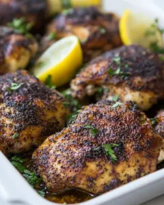 Baked Blackened Chicken Thighs
