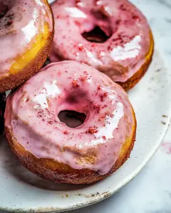 Baked Strawberry Glazed Doughnut