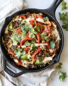 Bell Pepper and Beef Taco Skillet