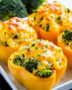 Broccoli and Cheese Stuffed Peppers