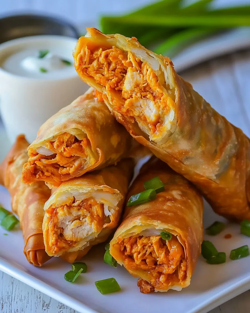 Buffalo Chicken Egg Rolls