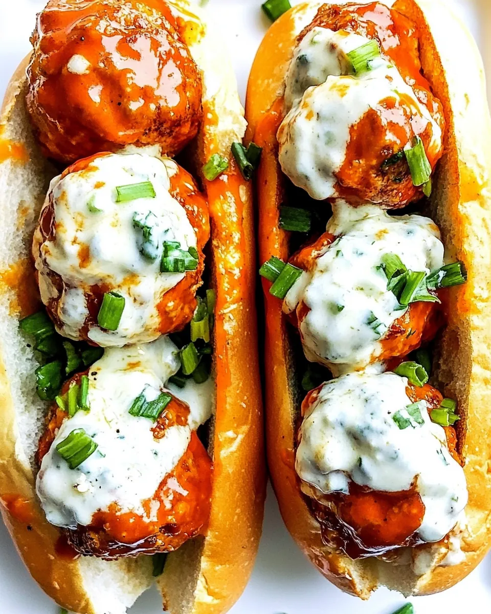 Buffalo Chicken Meatball Subs