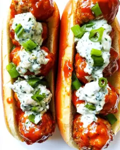 Buffalo Chicken Meatball Subs