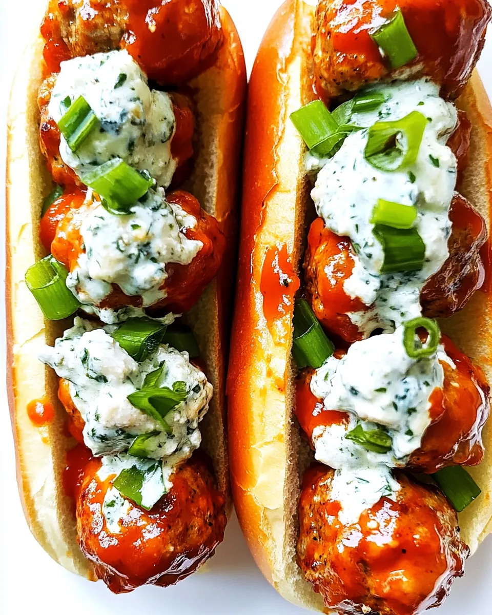 Buffalo Chicken Meatball Subs