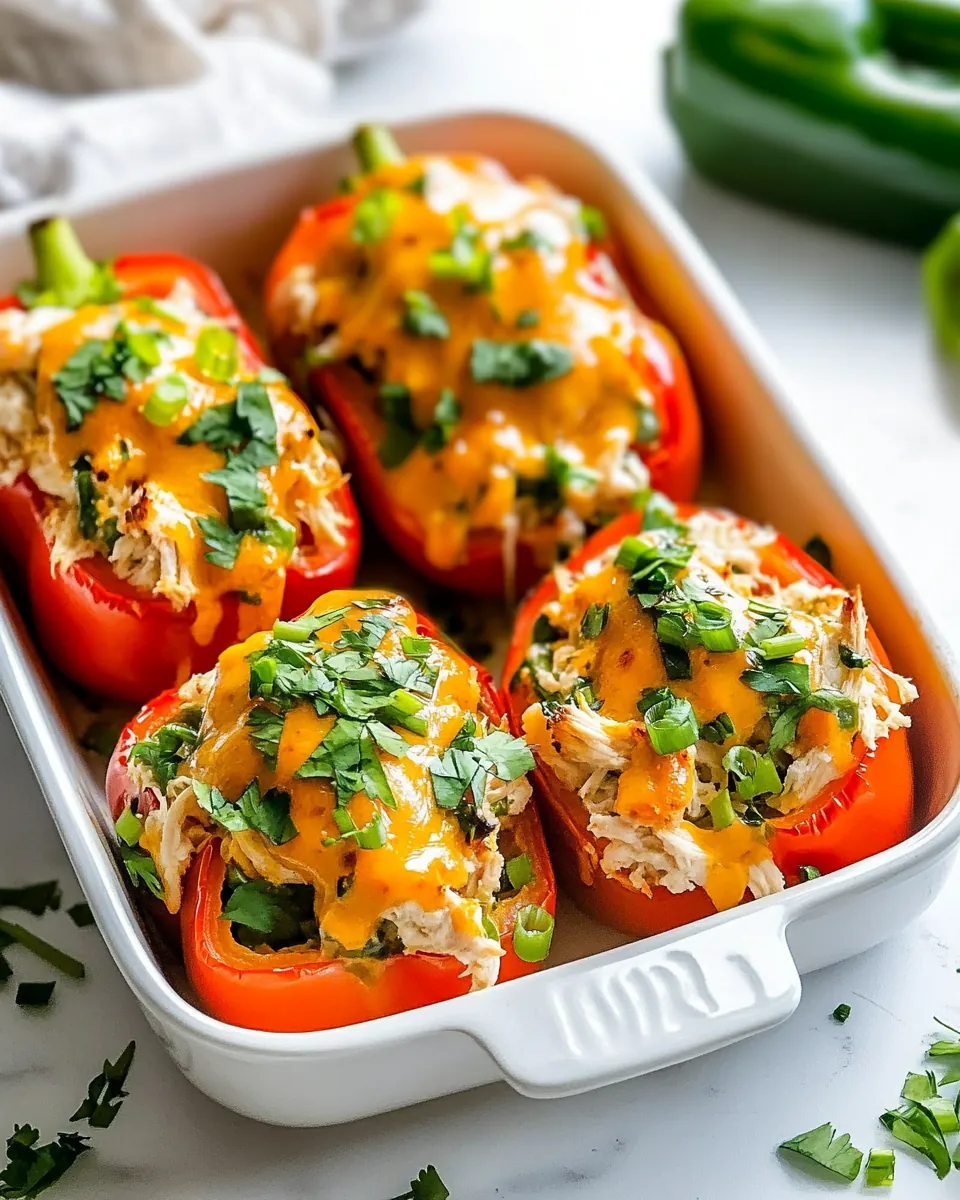 Buffalo Chicken Stuffed Peppers