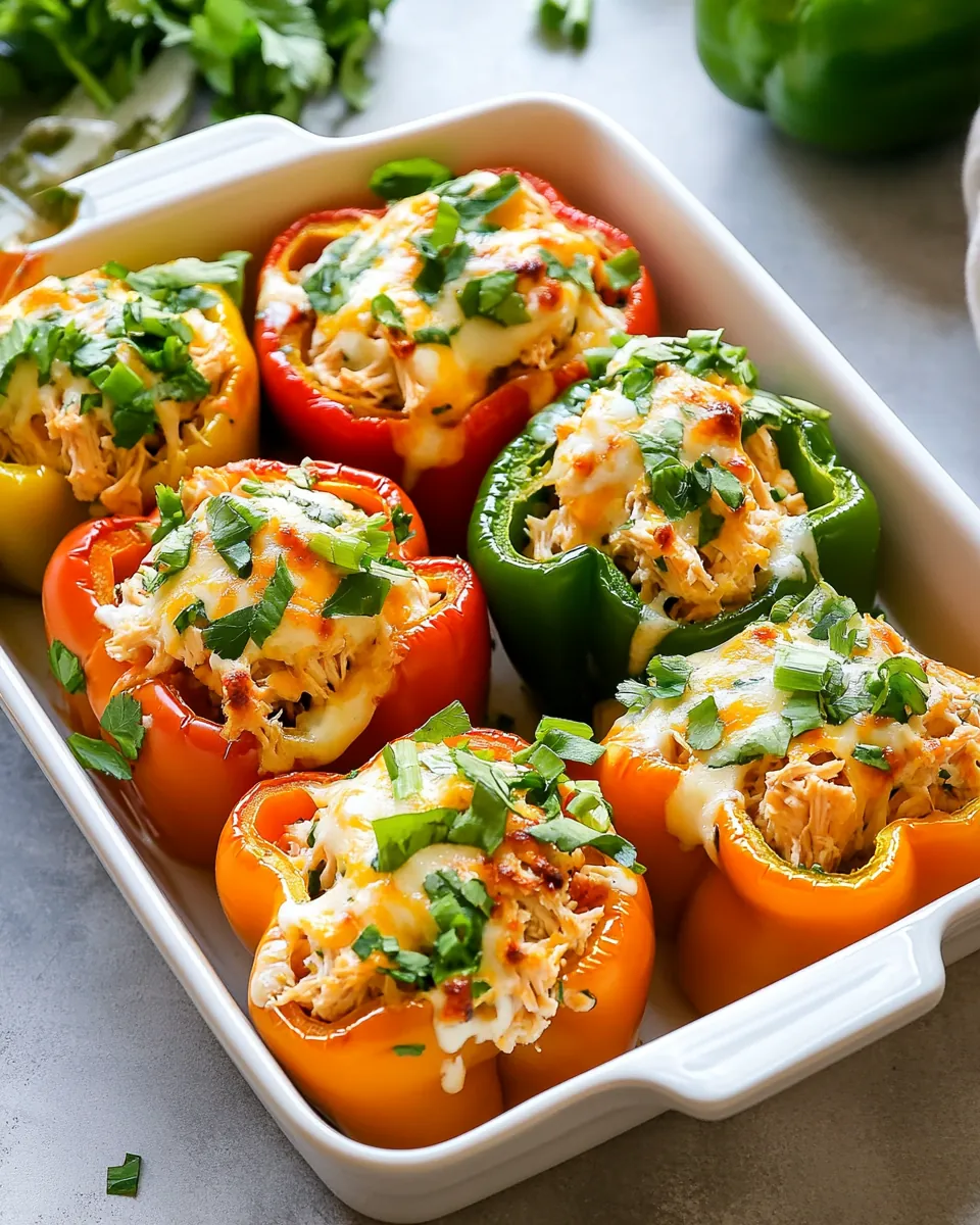 Buffalo Chicken Stuffed Peppers