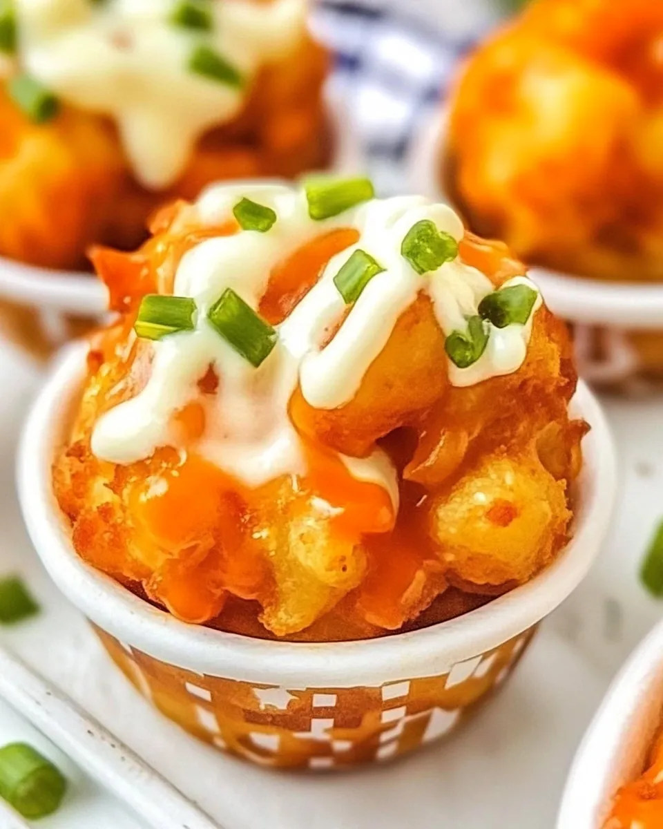 Buffalo Chicken Tater Tot Cups