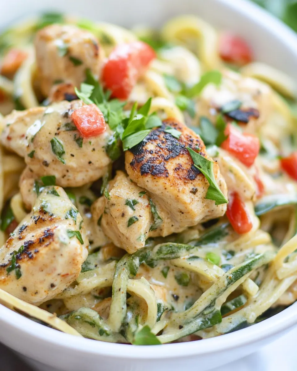 Cajun Chicken Alfredo with Zoodles