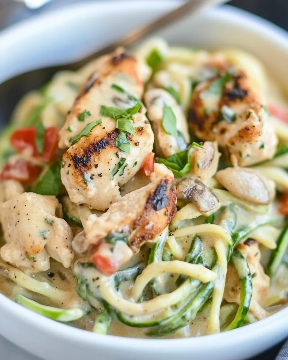 Cajun Chicken Alfredo with Zoodles