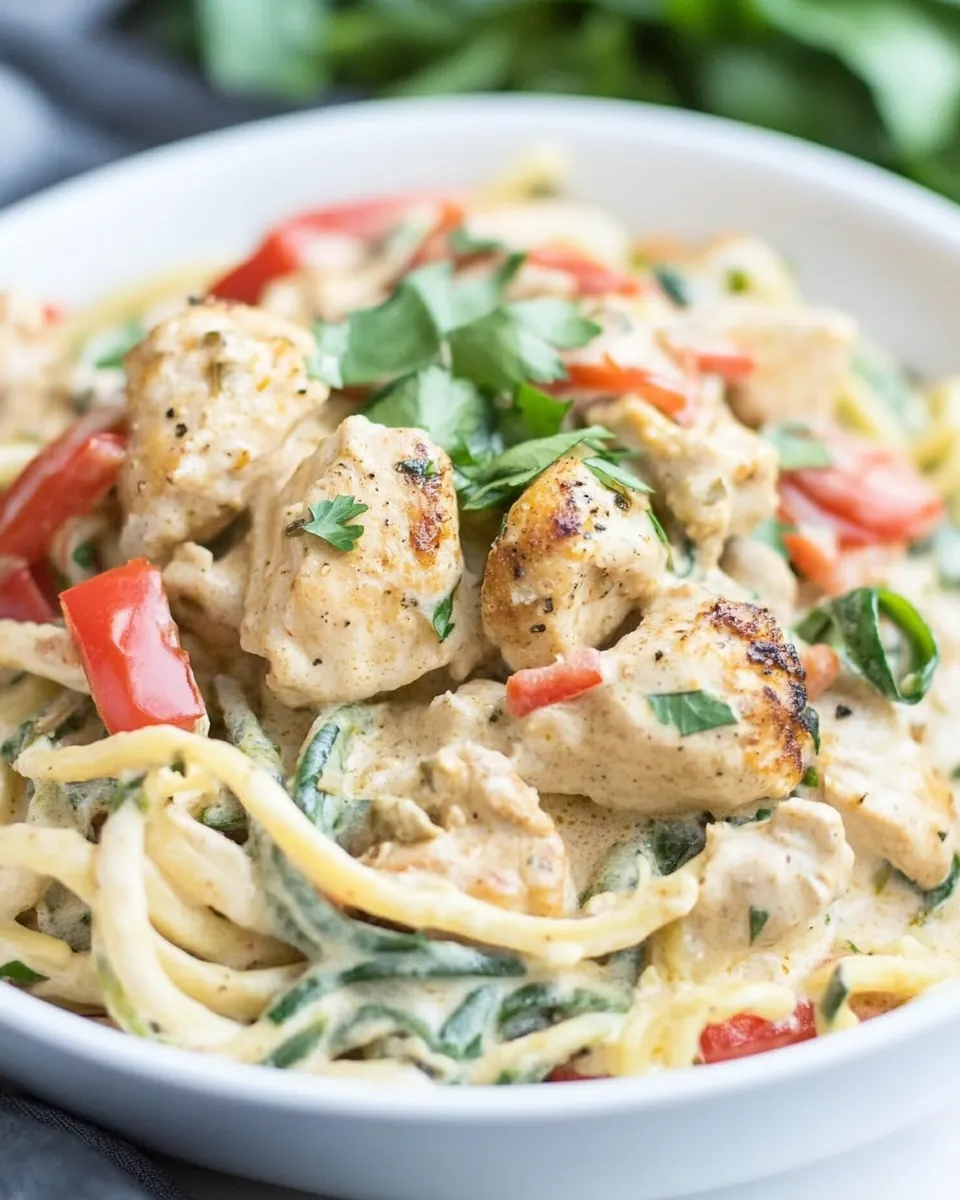 Cajun Chicken Alfredo with Zoodles