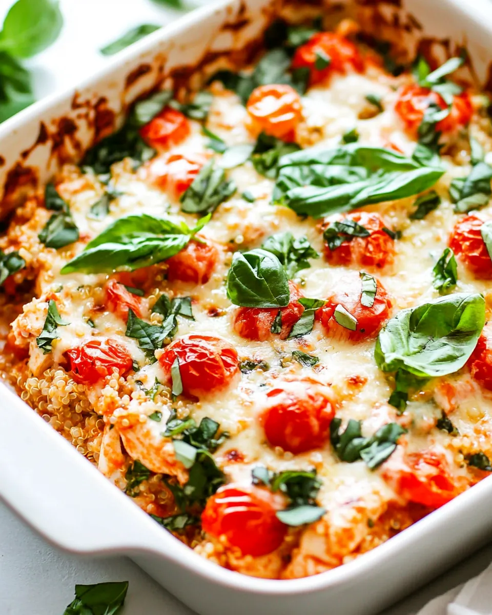 Caprese Chicken Quinoa Casserole