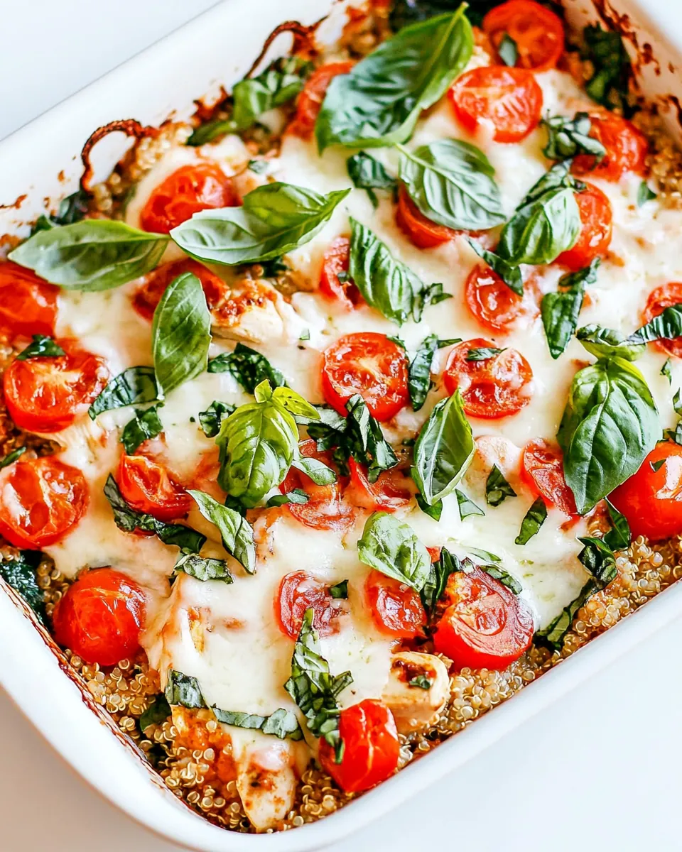 Caprese Chicken Quinoa Casserole