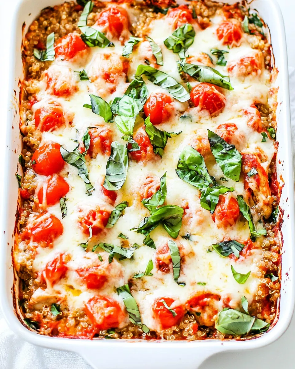Caprese Chicken Quinoa Casserole