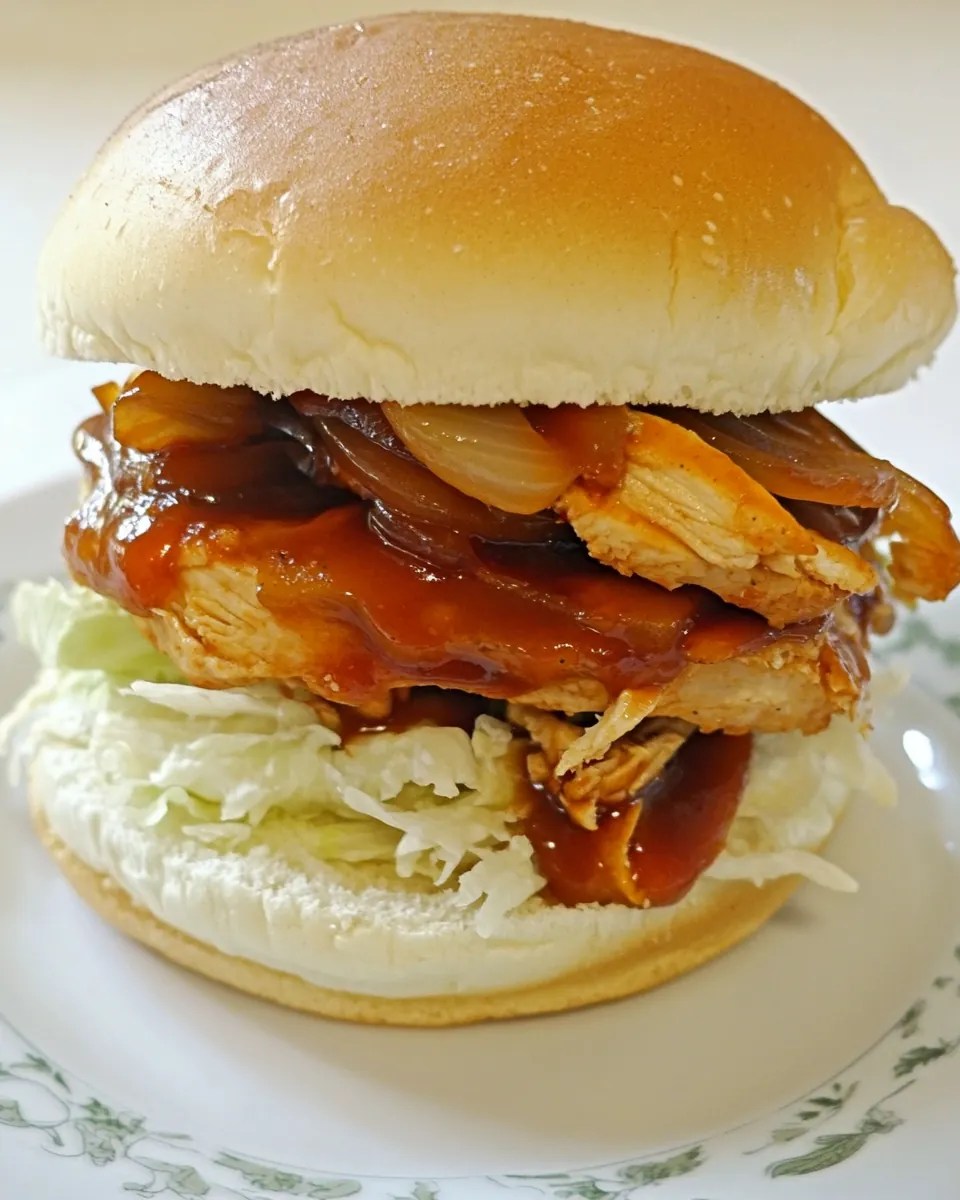 Caramelized Onion Sliders with BBQ Chicken