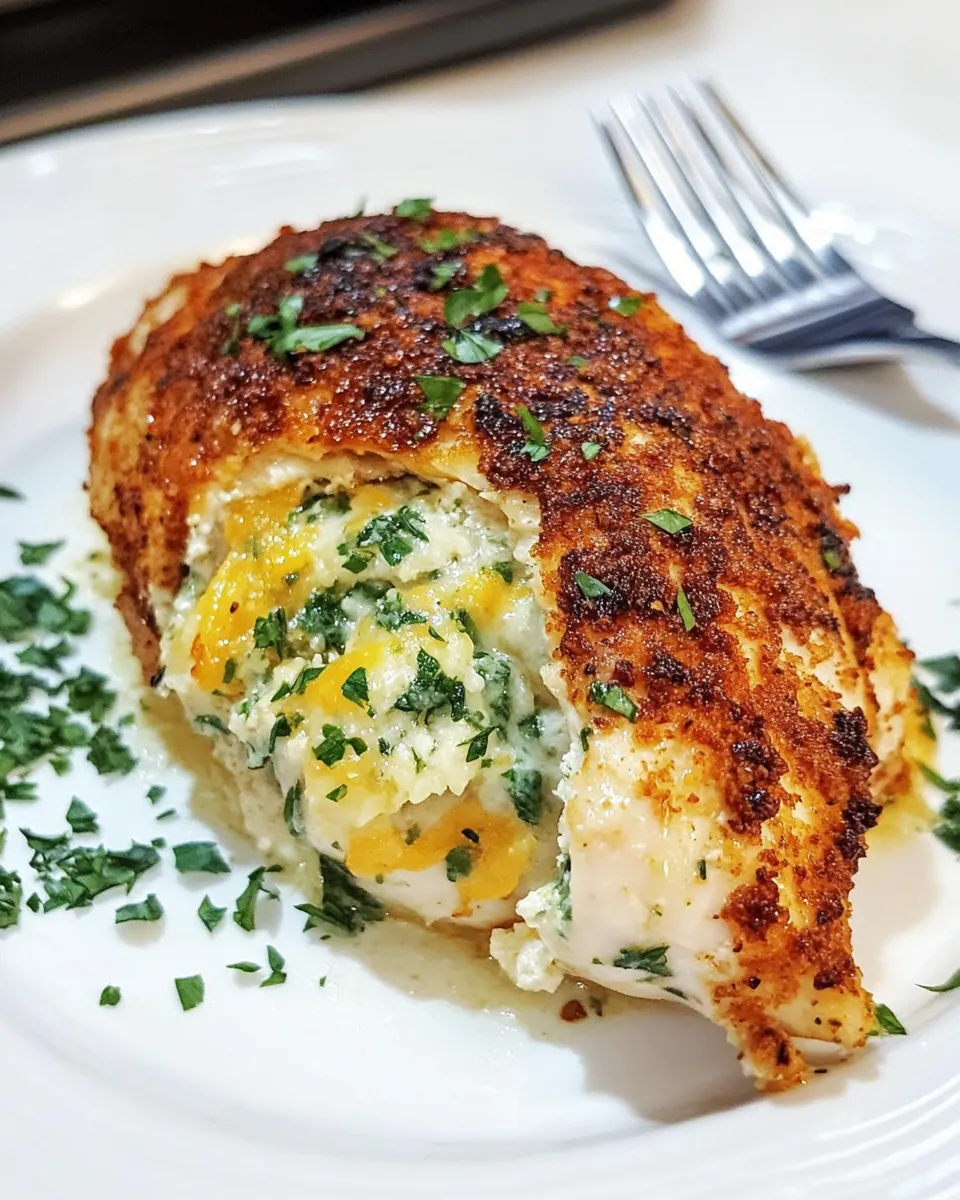 Cheesy Air Fryer Stuffed Chicken