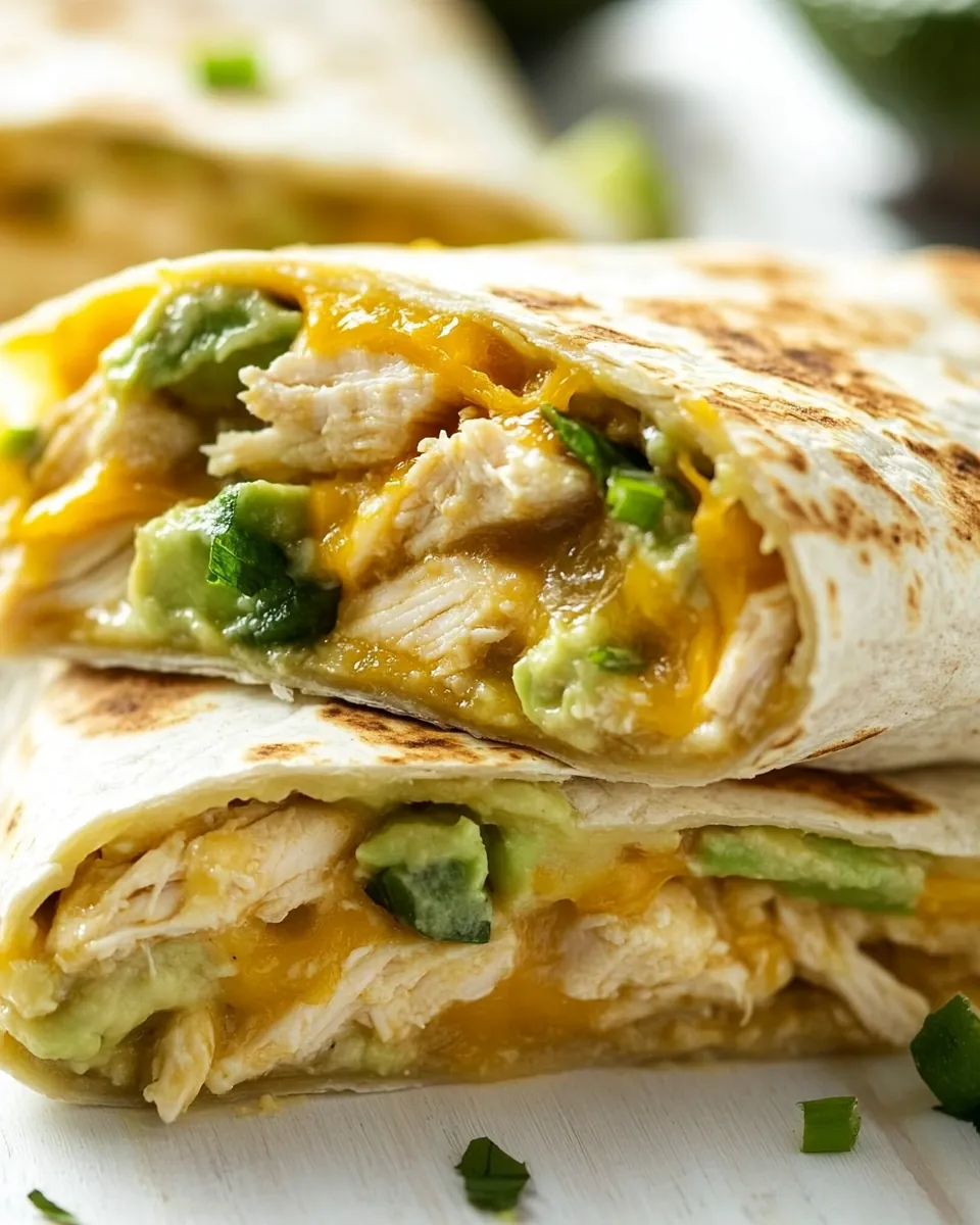 Cheesy Chicken Avocado Burrito Wrap