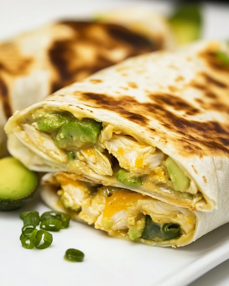 Cheesy Chicken Avocado Burrito Wrap