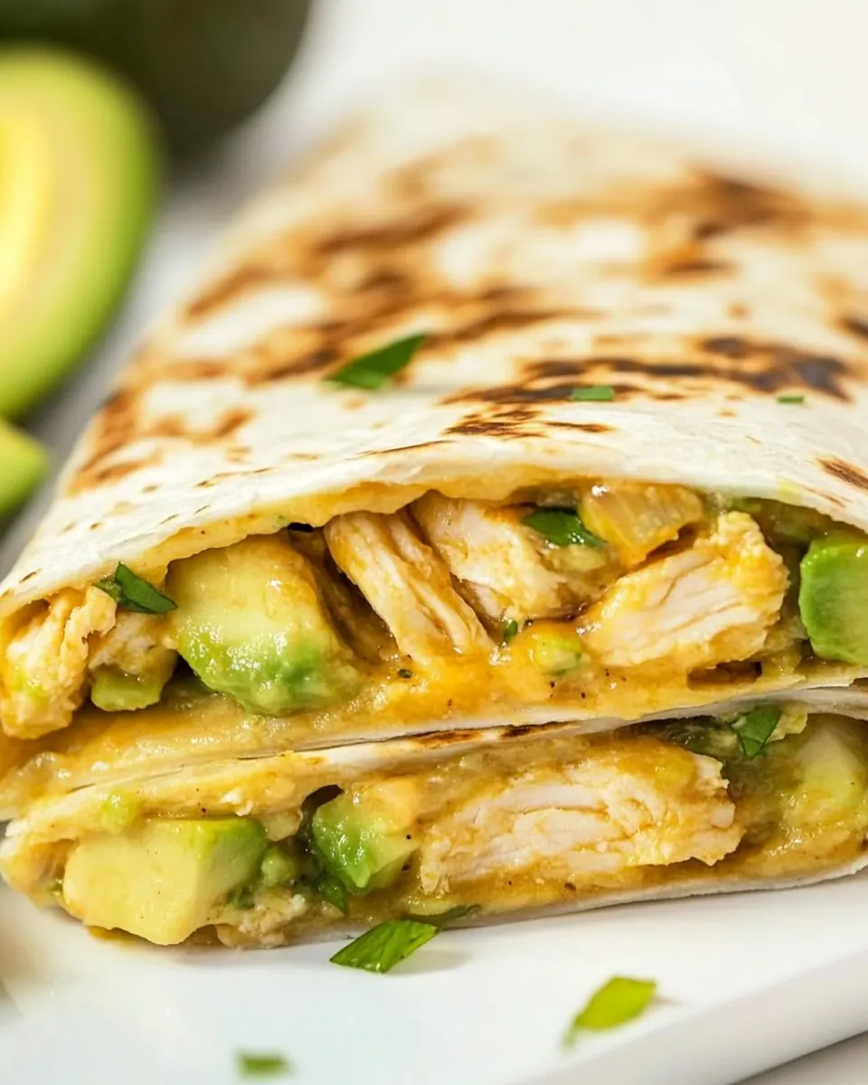 Cheesy Chicken Avocado Burrito Wrap