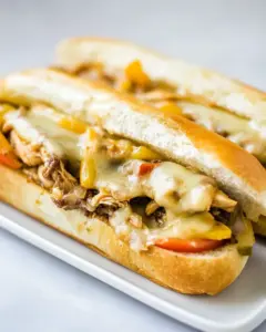 Cheesy Chicken Cheesesteak Sandwiches