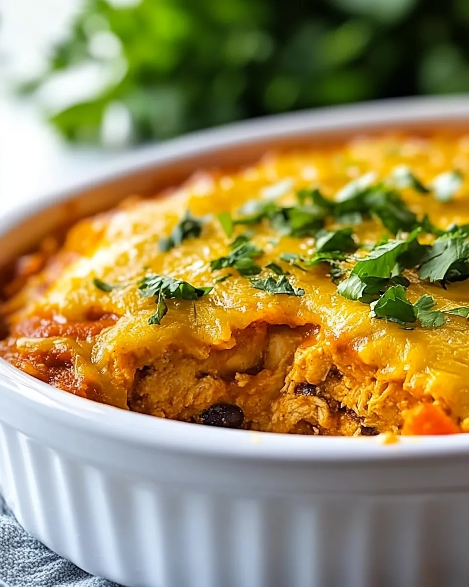 Cheesy Chicken Enchilada Bake