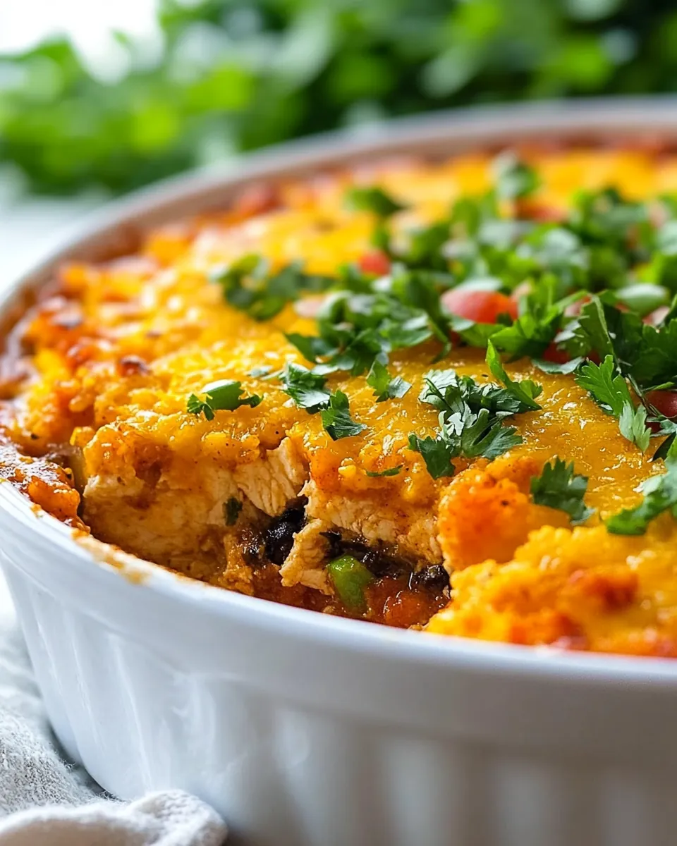 Cheesy Chicken Enchilada Bake