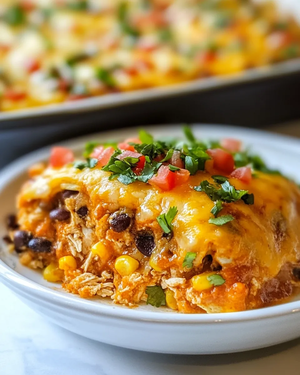 Cheesy Chicken Enchilada Bake
