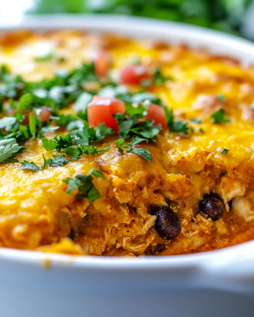 Cheesy Chicken Enchilada Bake