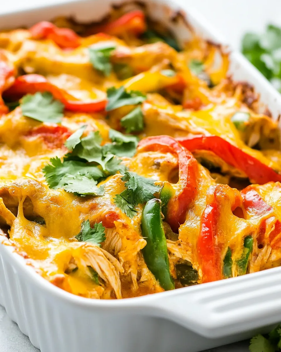 Cheesy Chicken Fajita Casserole
