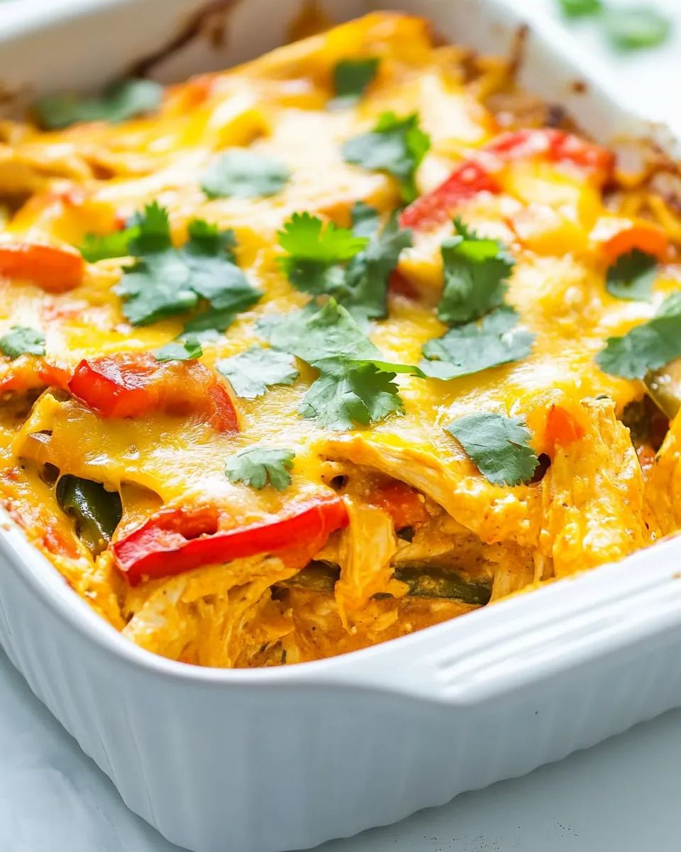 Cheesy Chicken Fajita Casserole