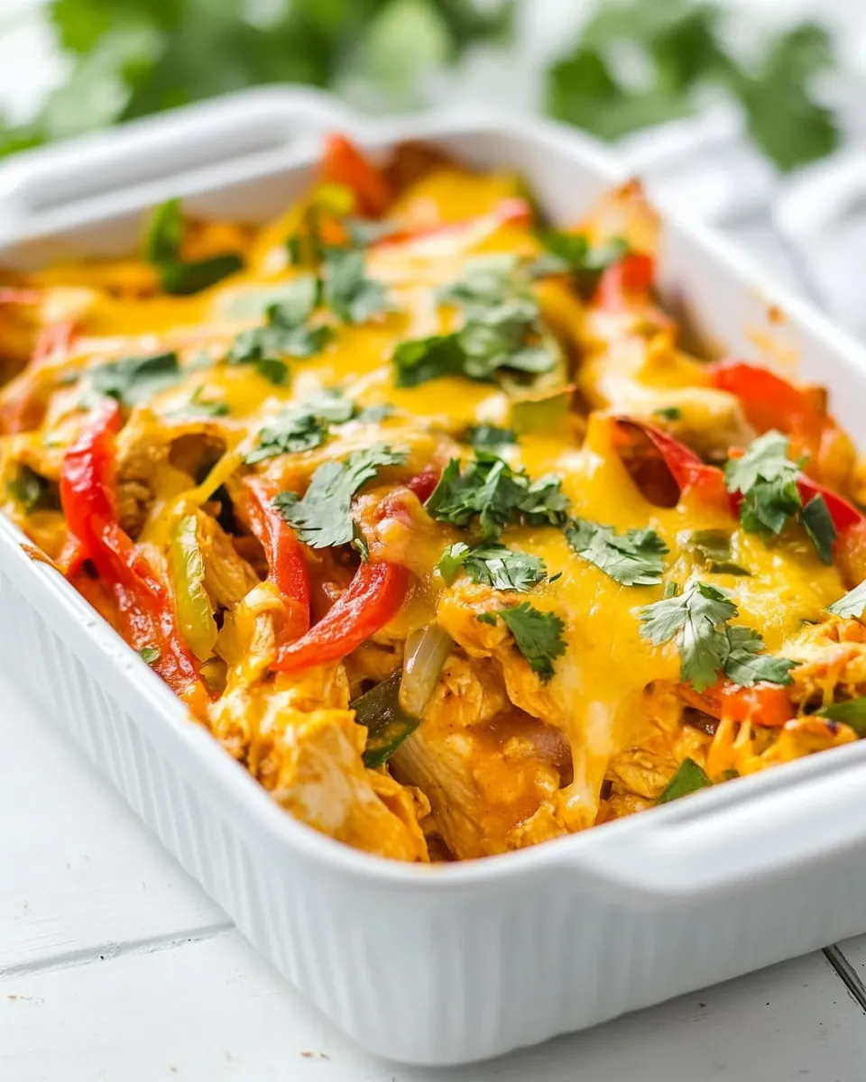Cheesy Chicken Fajita Casserole