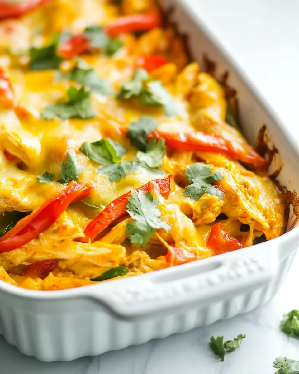 Cheesy Chicken Fajita Casserole