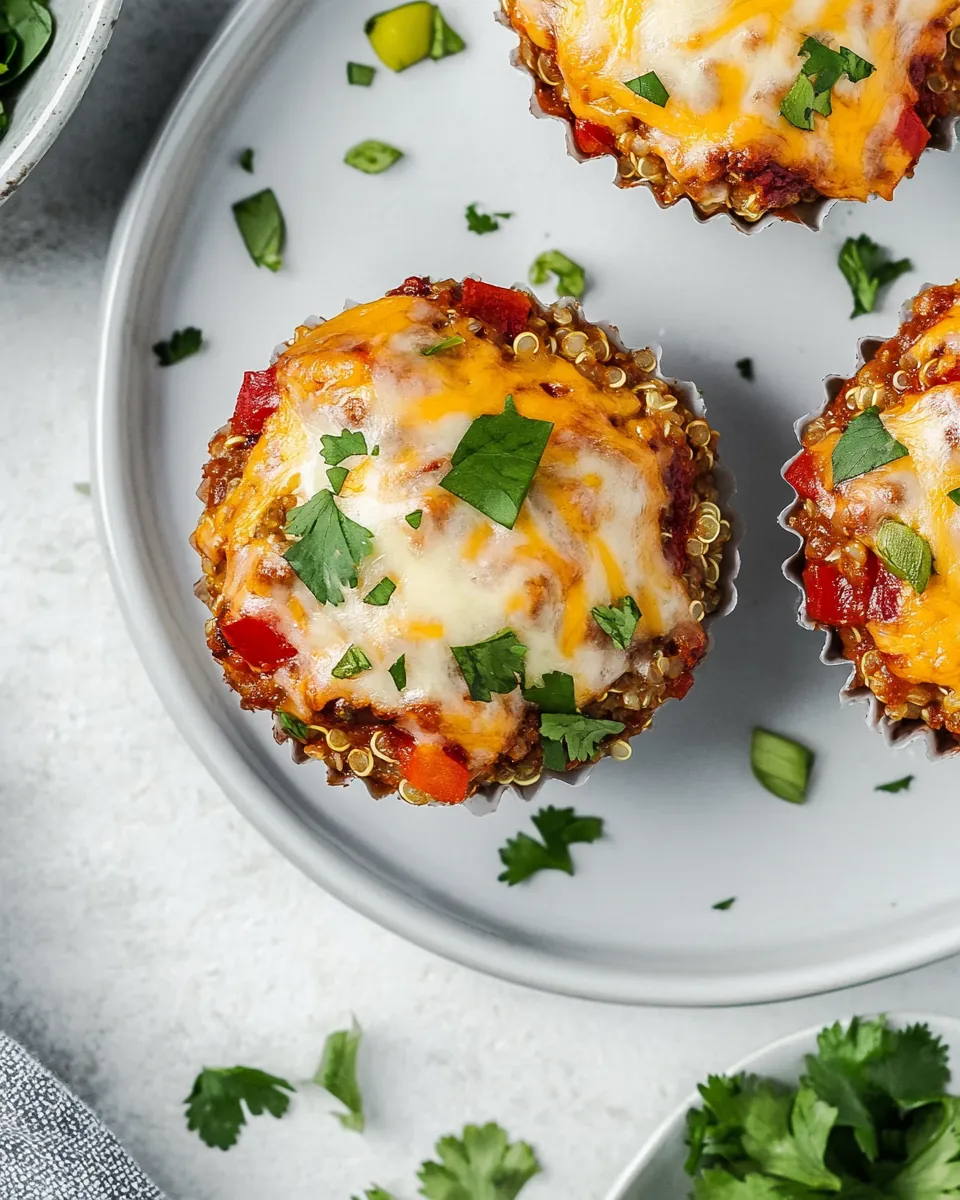 Cheesy Chicken Quinoa Enchilada Meatloaf Muffins