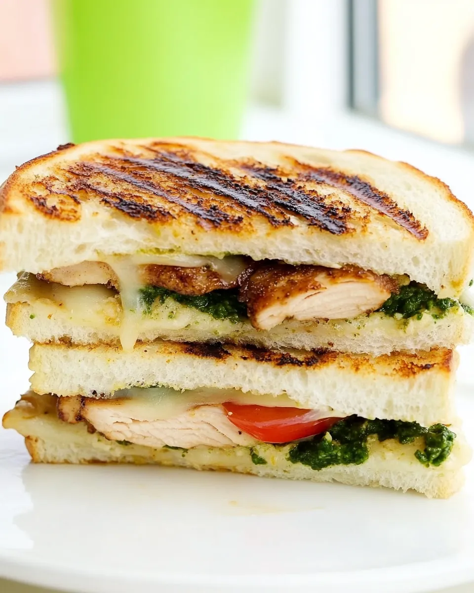 Cheesy Grilled Chicken Pesto Sandwich