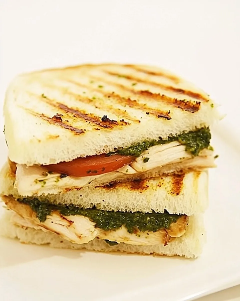 Cheesy Grilled Chicken Pesto Sandwich