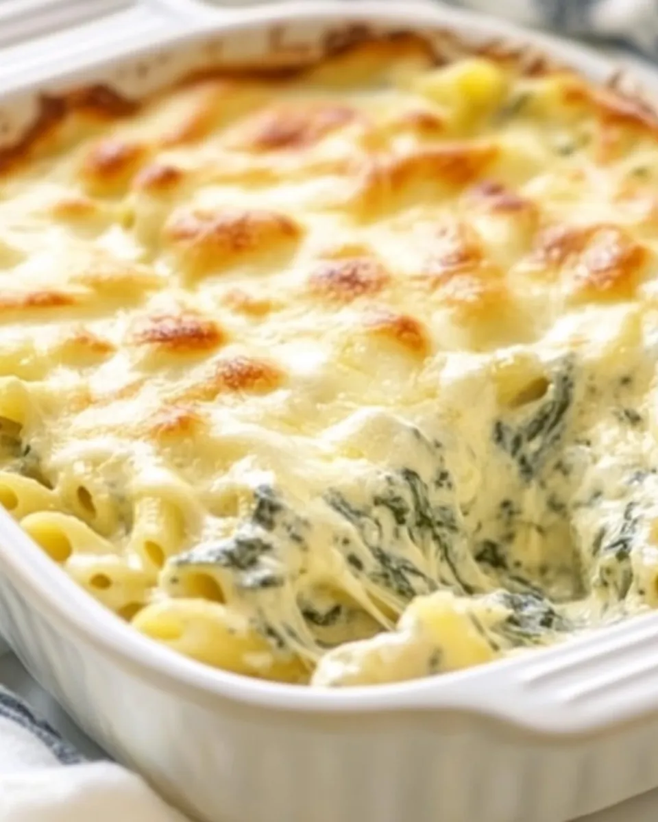 Cheesy Spinach Dip Chicken Pasta