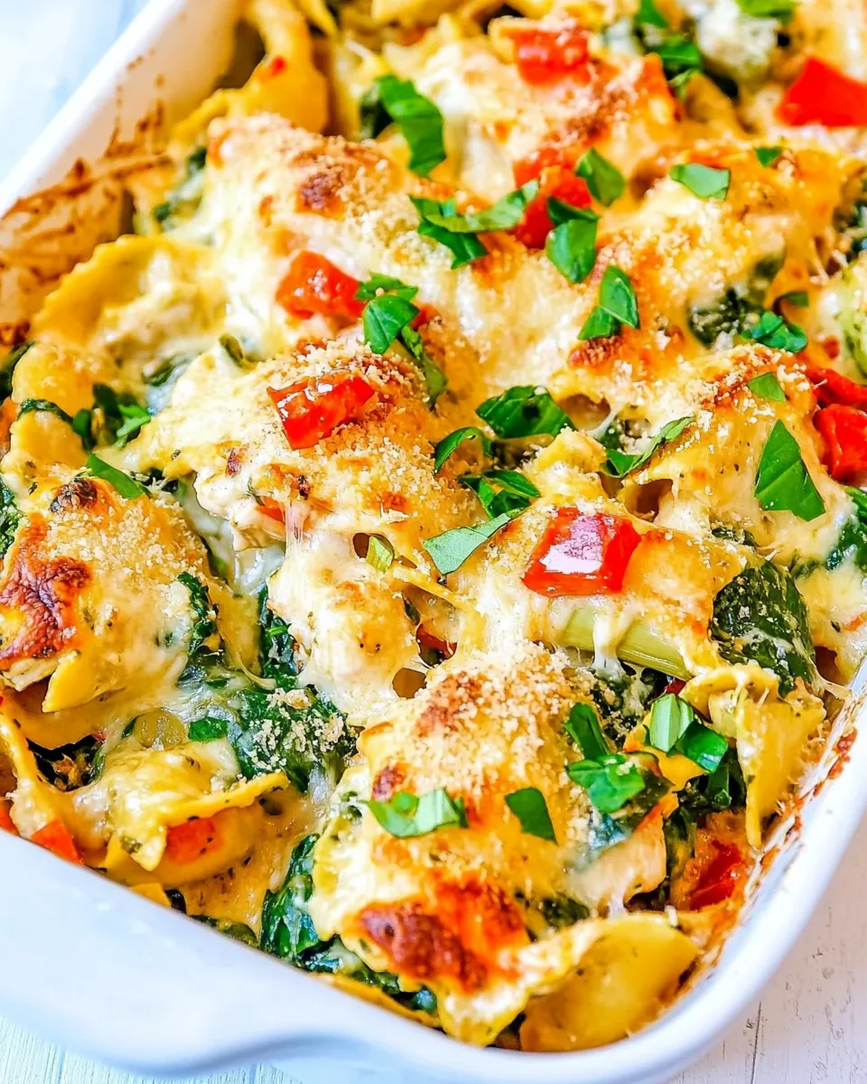 Cheesy Spinach Artichoke Chicken Pasta