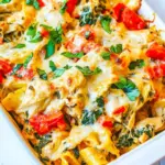 Cheesy Spinach Artichoke Chicken Pasta