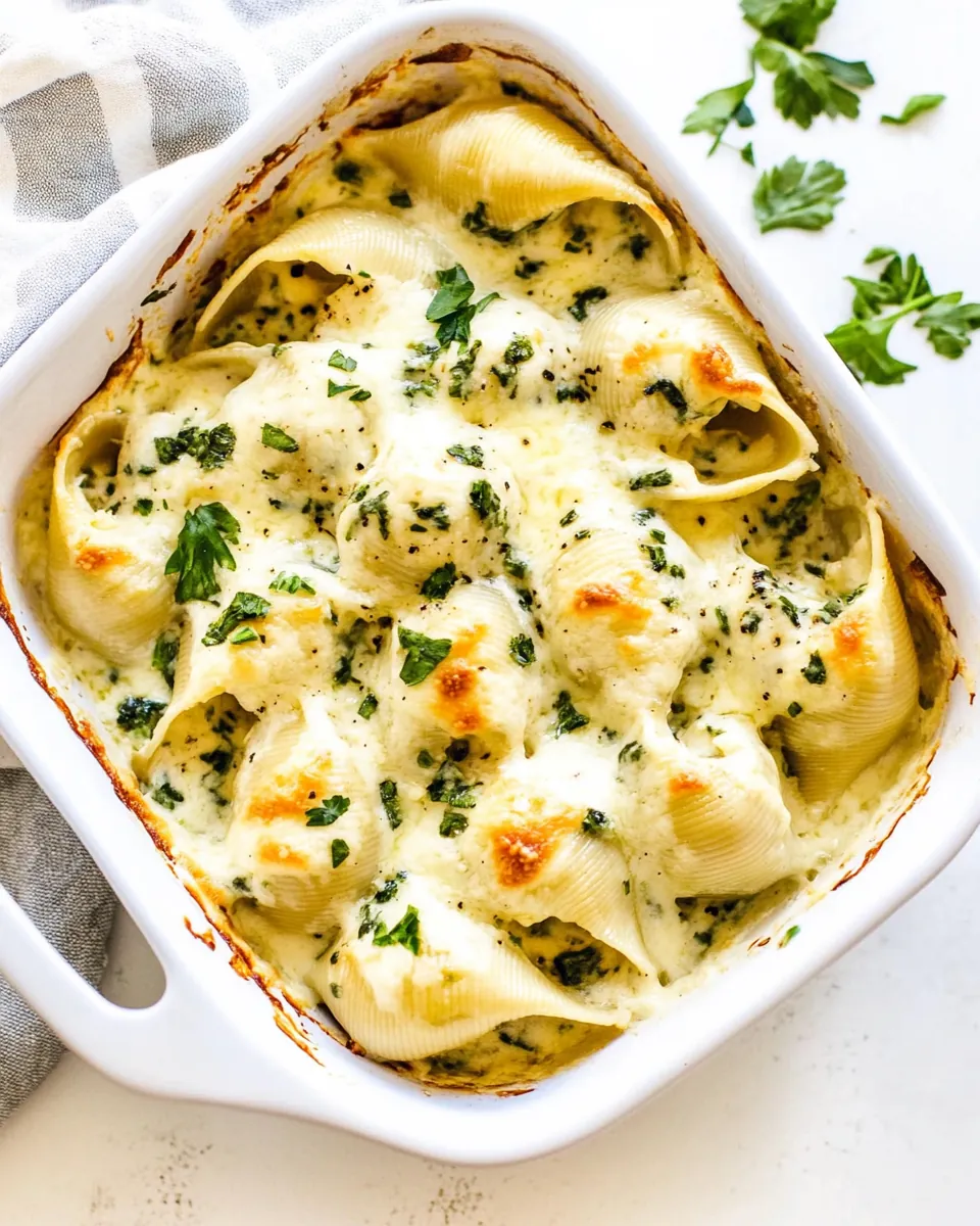 Chicken Alfredo Stuffed Shells