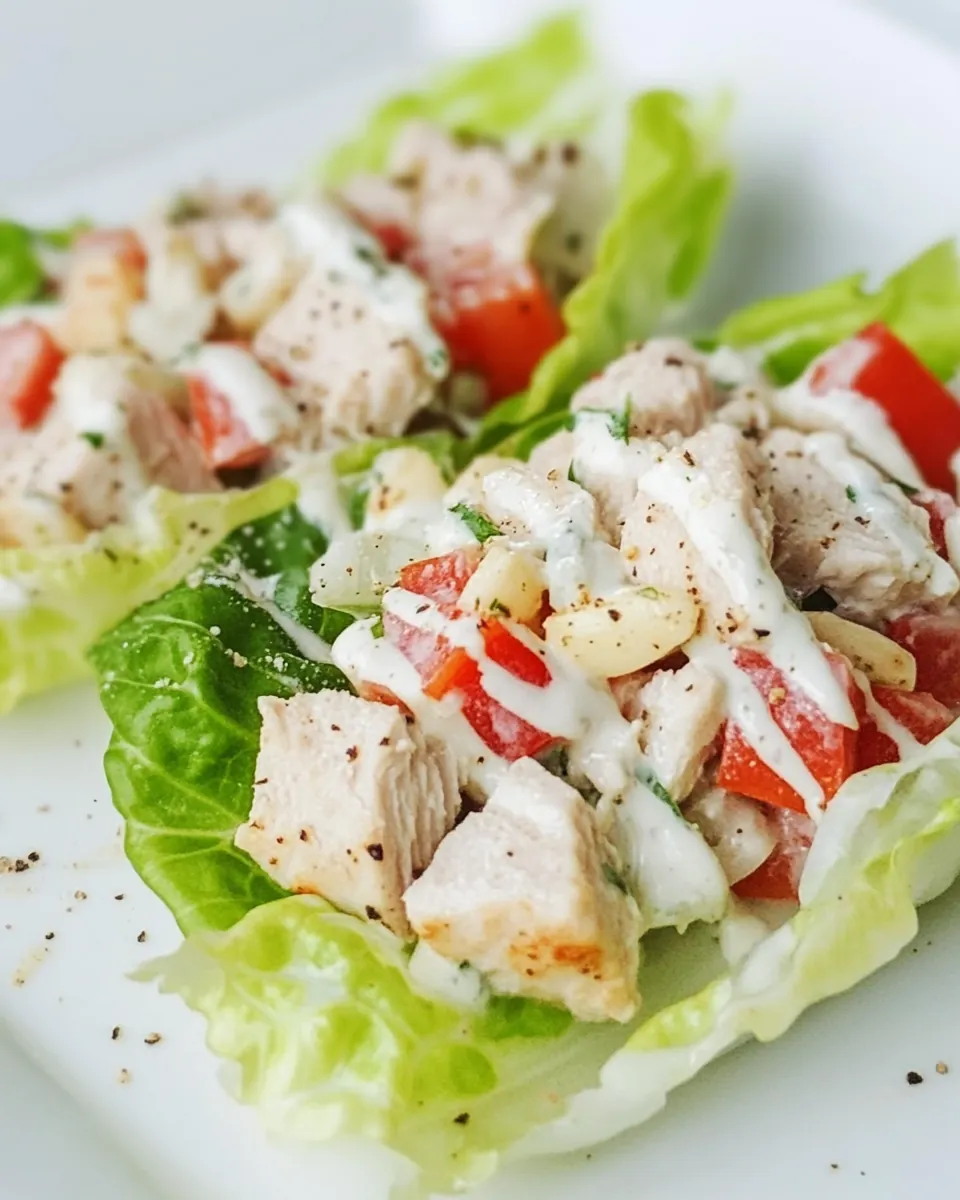 Chicken Caesar Lettuce Cups