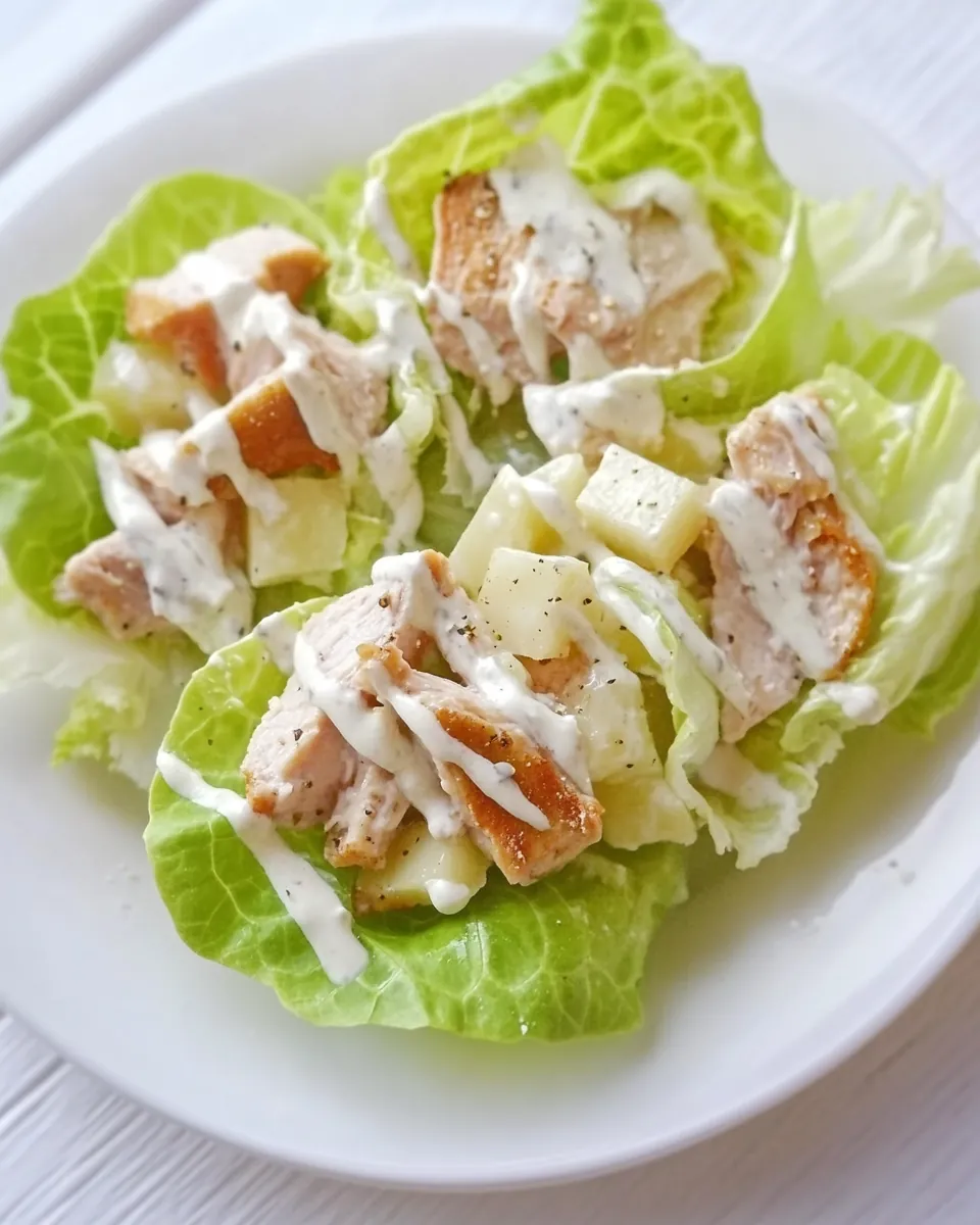Chicken Caesar Lettuce Cups