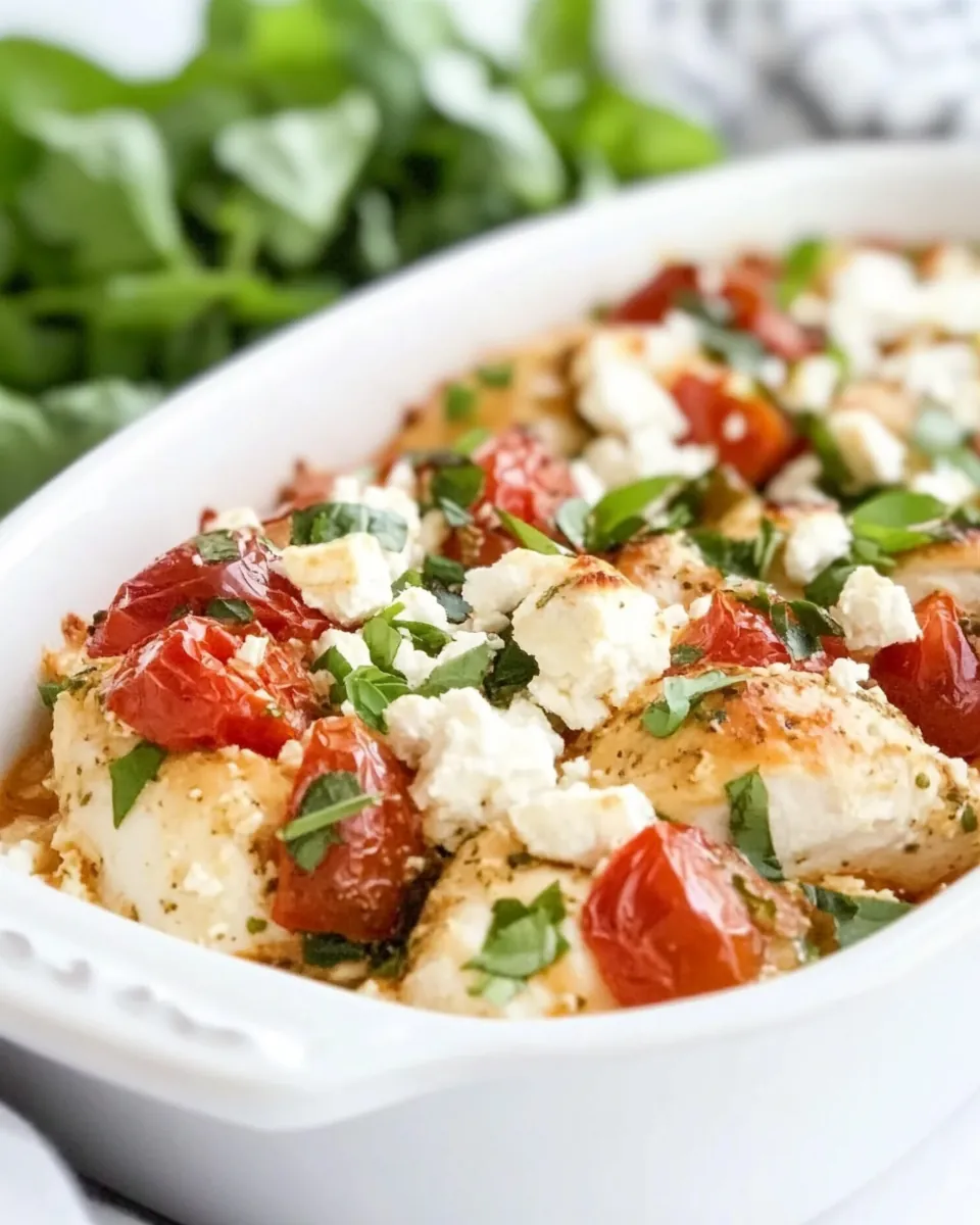 Chicken Feta Tomato Bake