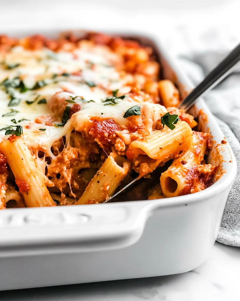 Chicken Parmesan Baked Ziti