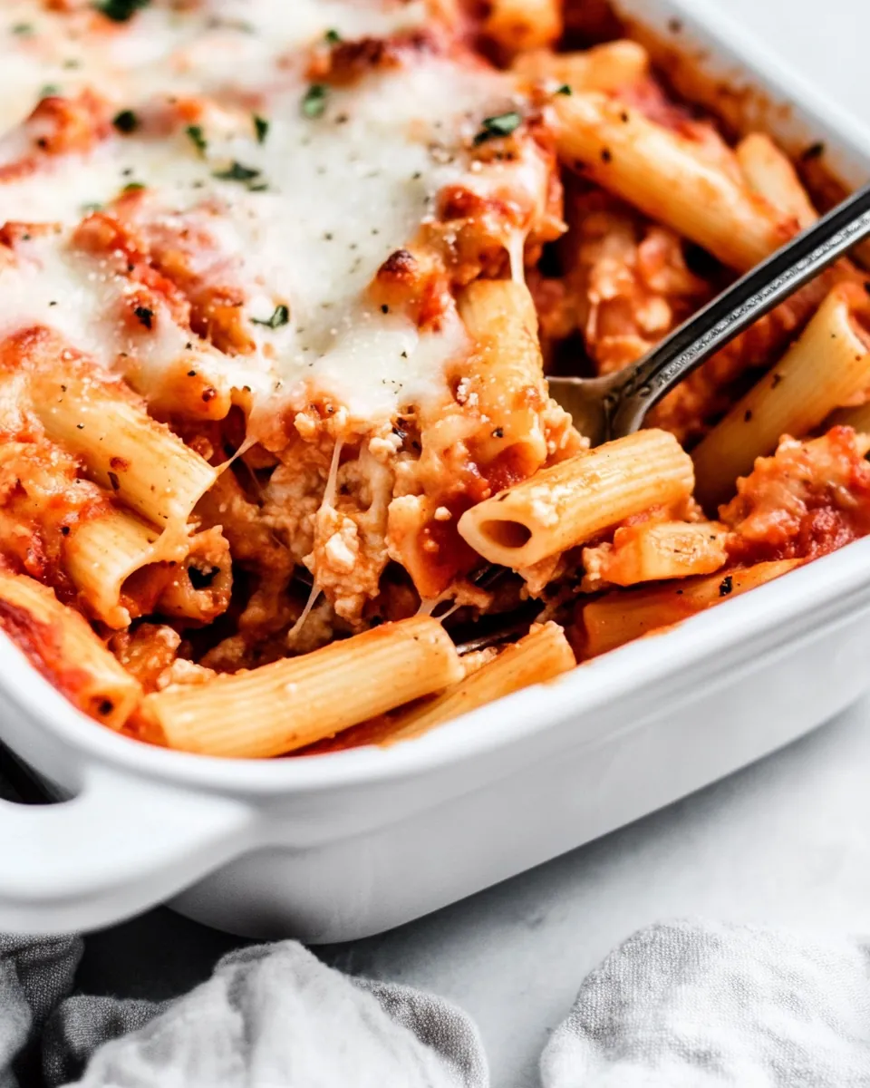 Chicken Parmesan Baked Ziti