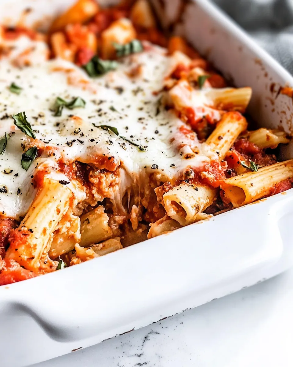 Chicken Parmesan Baked Ziti
