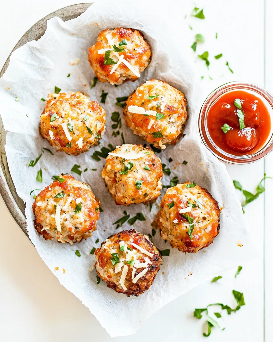 Chicken Parmesan Meatloaf Bites