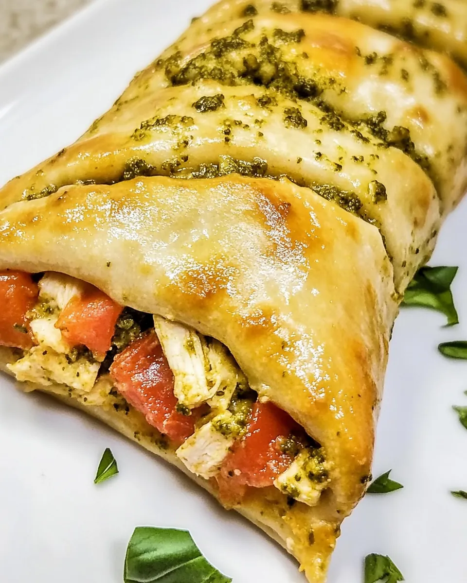 Chicken Pesto Calzone Braid