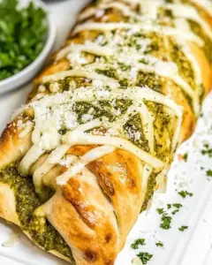 Chicken Pesto Calzone Braid